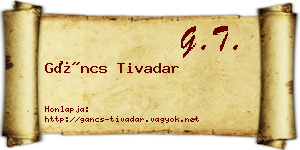 Gáncs Tivadar névjegykártya