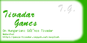 tivadar gancs business card